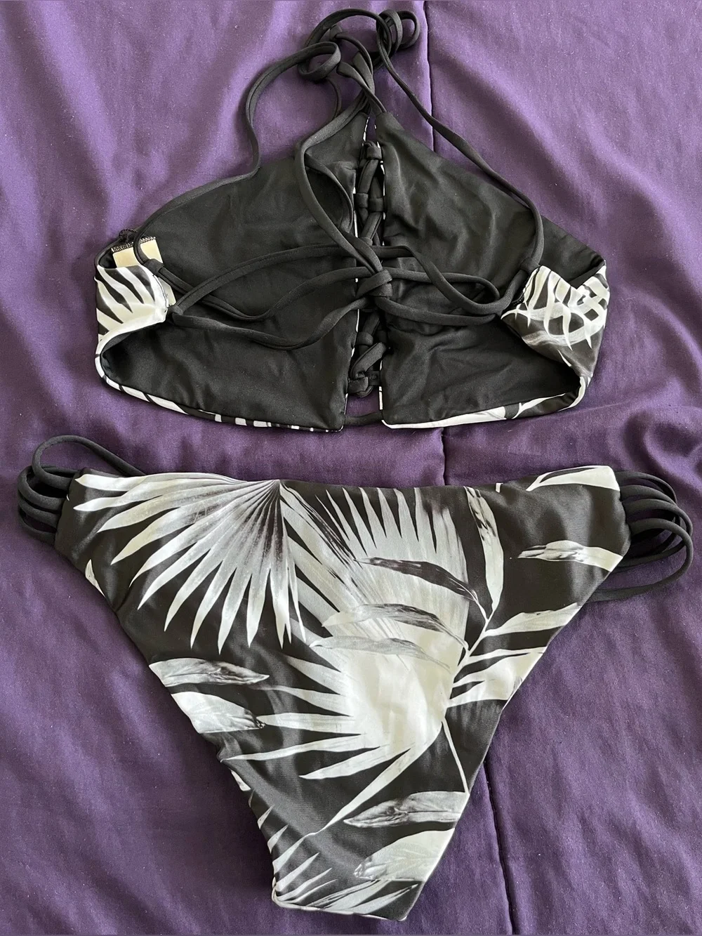 NEW L*Space Floral Reversible Bikini Set Nikki Top & Low Down Bottoms Medium